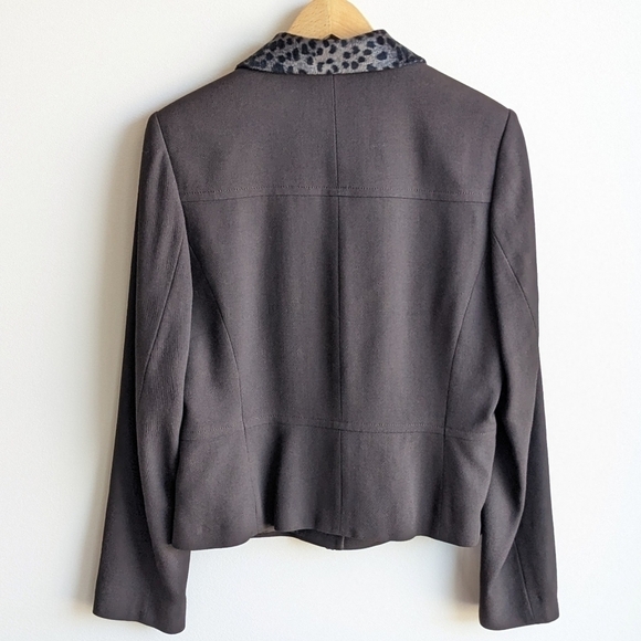 Mexx wool blazer mob wife leopard print sz M - Picture 4 of 6